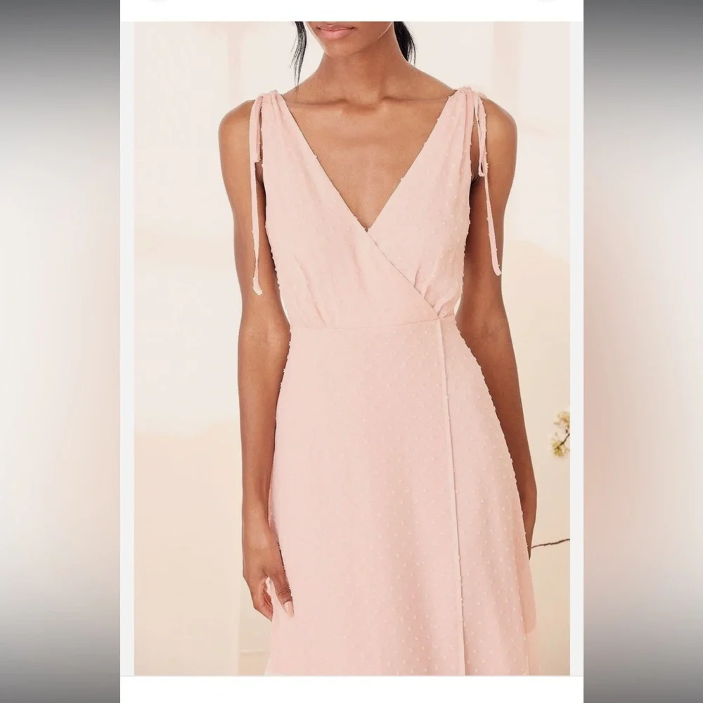 Lulus Pink Chiffon Maxi Dress V‑Neck maxi dress wedding guest - Picture 4 of 13